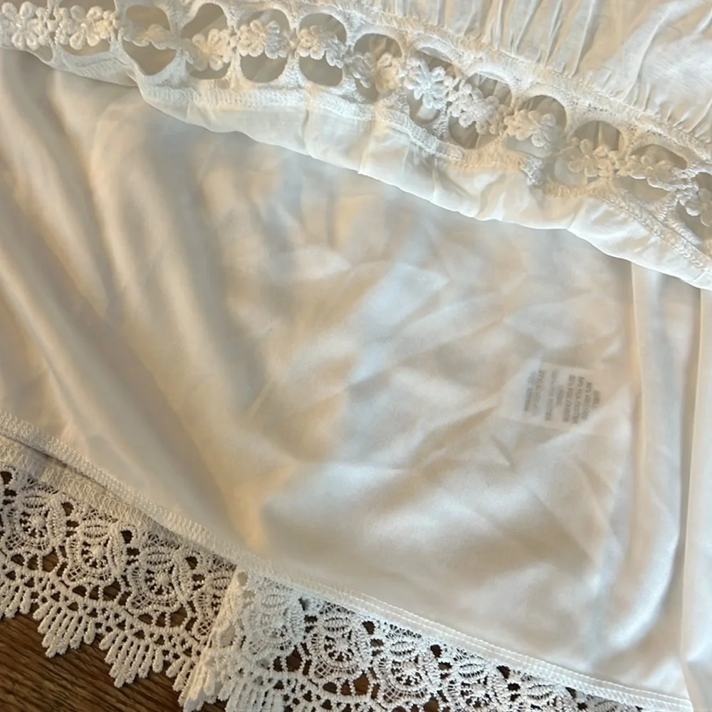 Elan White Lace Skirt Boho Tier Ruffles Peekaboo Lace Size M - Picture 5 of 9